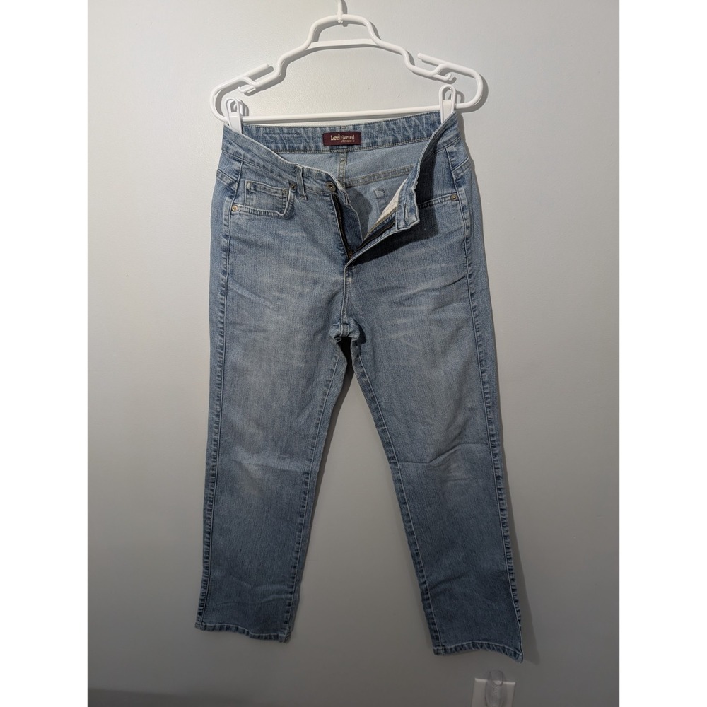 Z1 Lee Riveted 5 Pocket Straight Leg Jeans‎ Womens Size 9 Distressed
